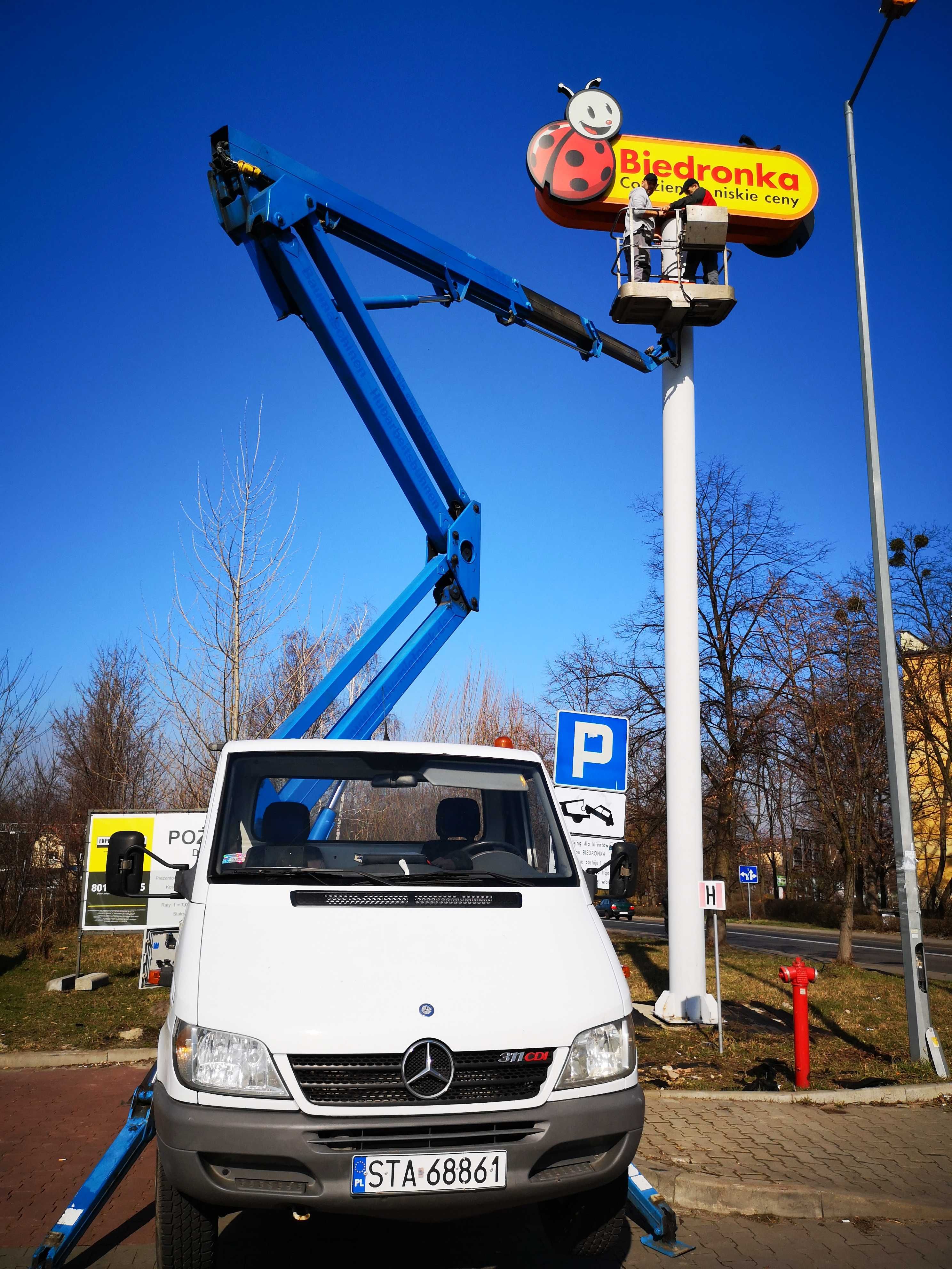 Zwyżka Będzin wynajem zwyżki podnośnika koszowego do 35m