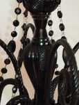 Lustre vidro preto 4 braços 58x58