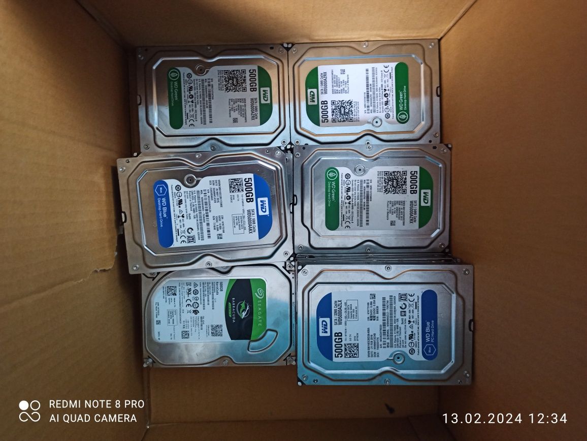 Dyski HDD 500gb, 12-WD , 1- Seagate