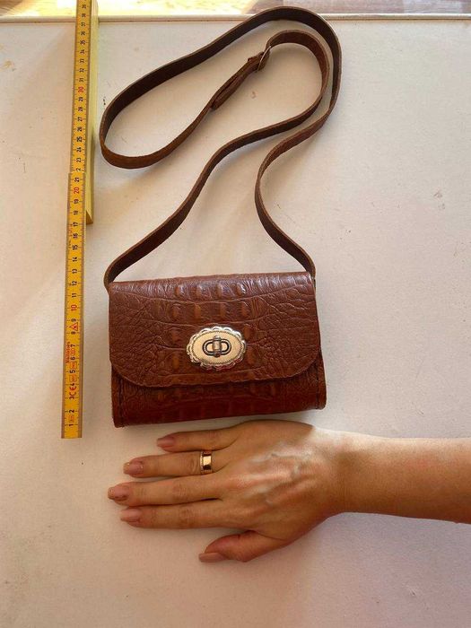 Сумка з натуральної шкіри Європа, емітація крокодила