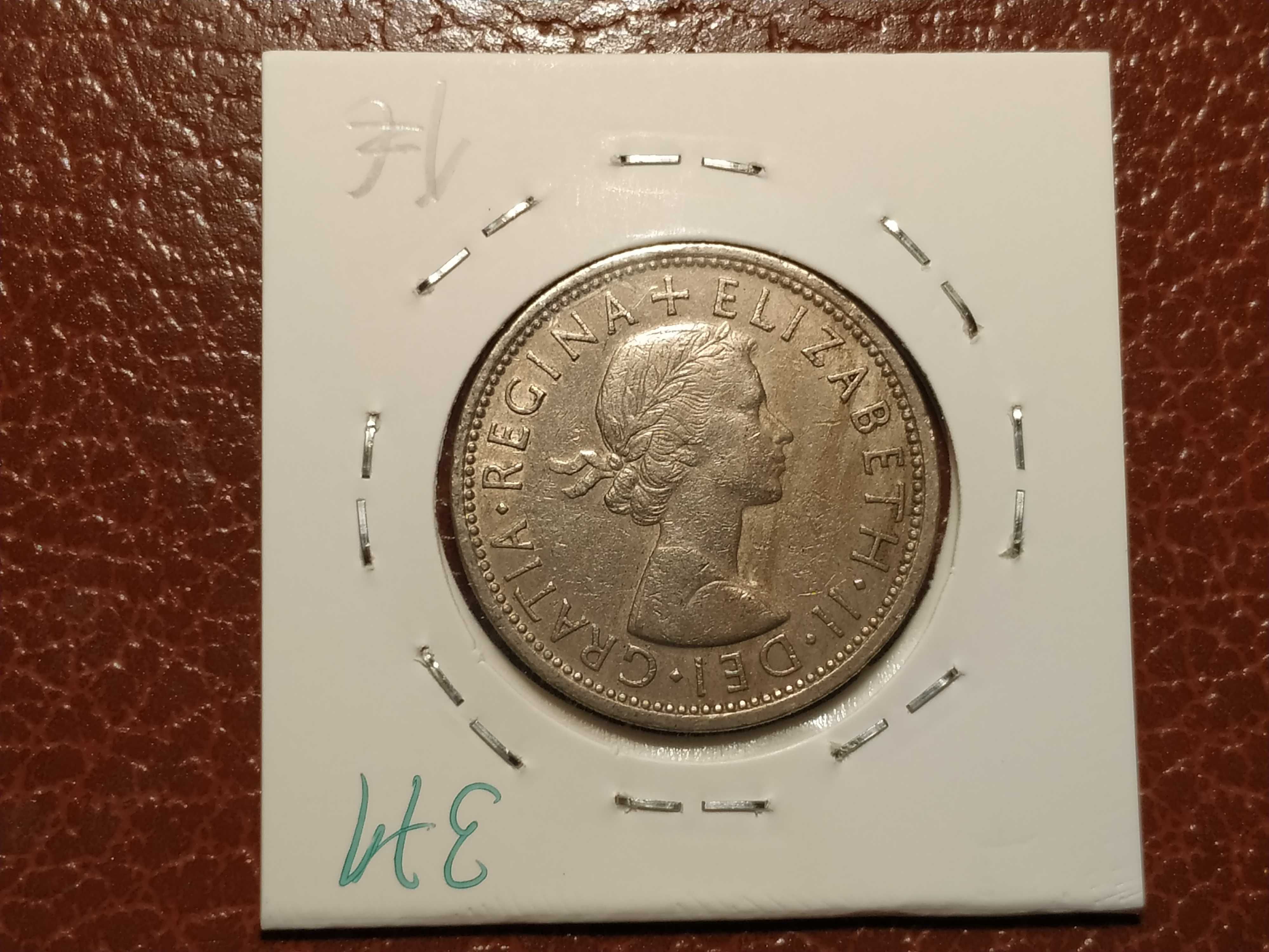 371 Reino Unido - moeda de 2 shillings de 1966