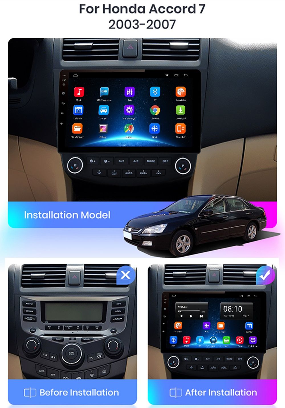 Radio nawigacja Honda ACCORD 7 Android naci gps
