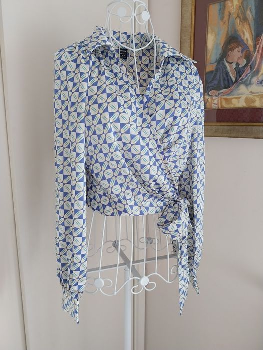 Blusa de trespasse | multicor | manga comprida | Shein | Tamanho S