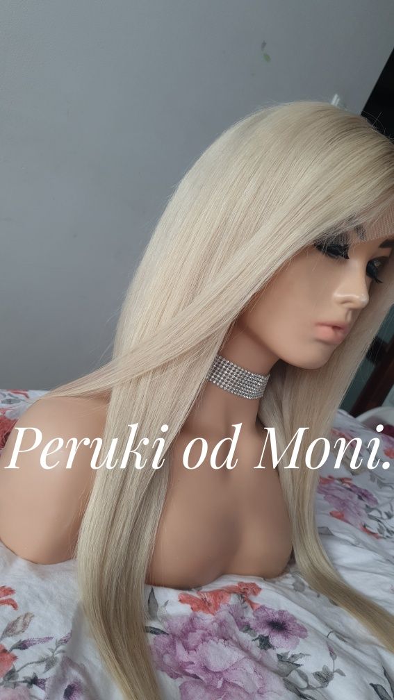 Peruka długie blond włosy