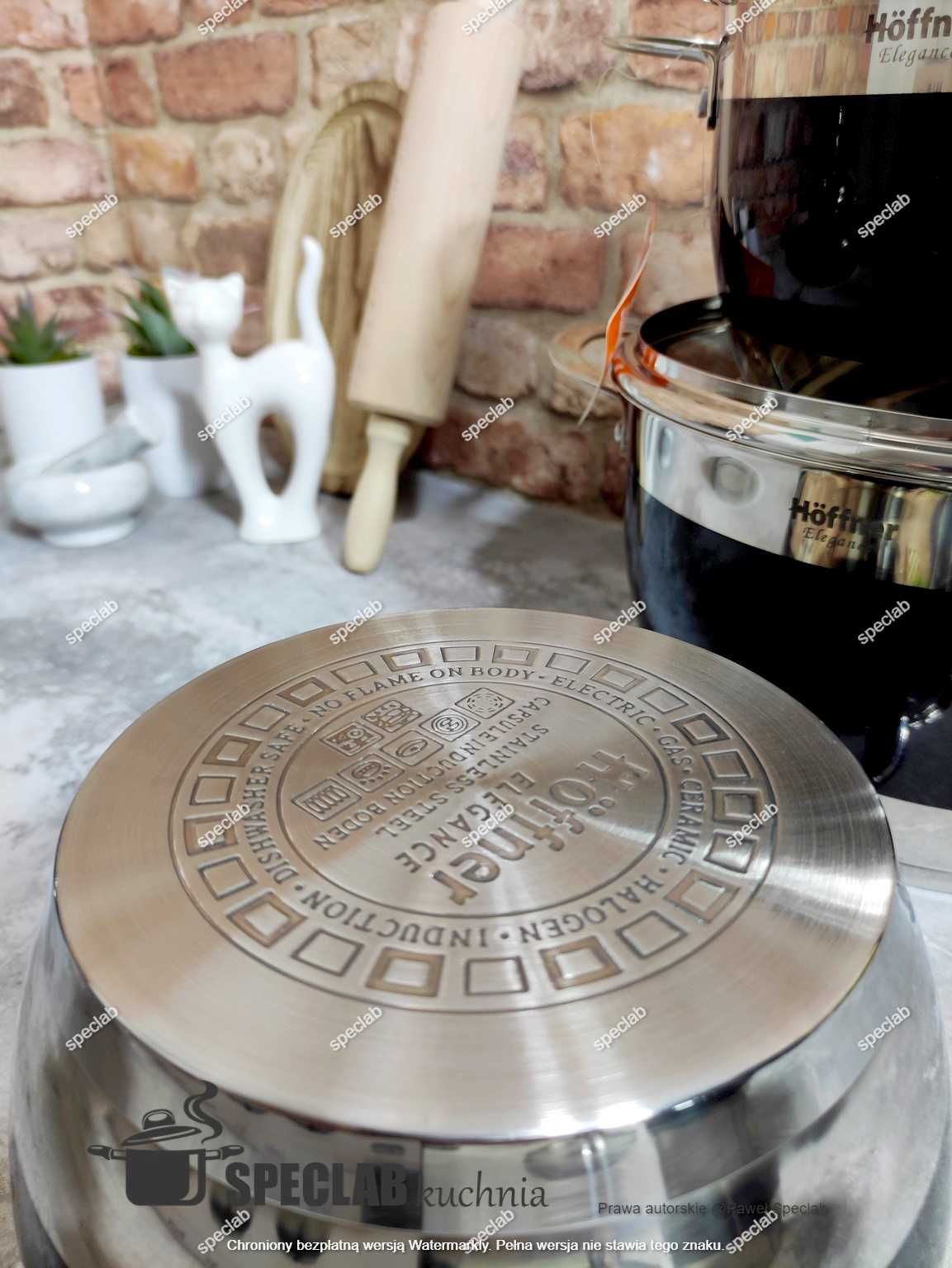 Zestaw garnków HOFFNER HF-9969 BLACK. Gaz, indukcja, halogen