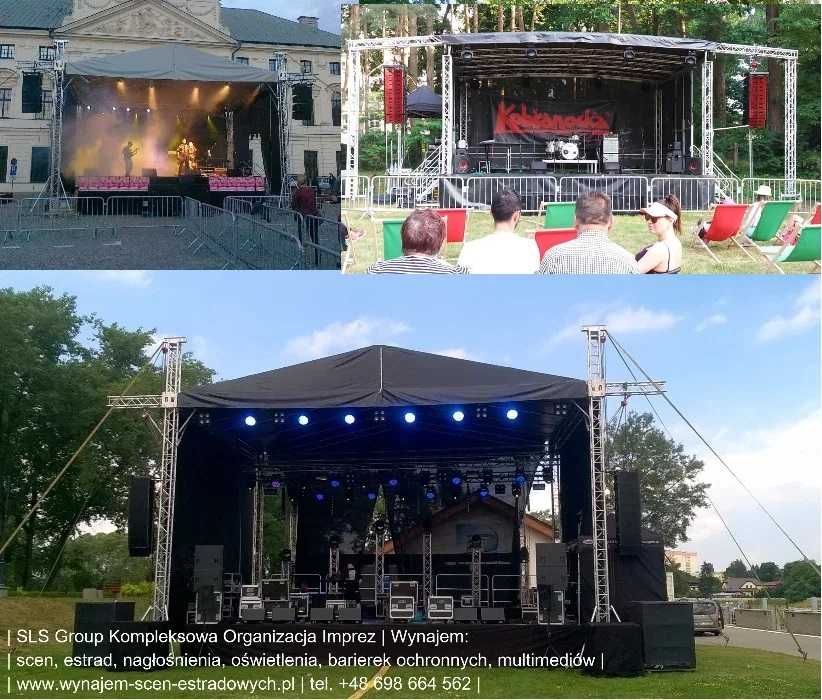 Wynajem scen i barierek ochronnych, nagłośnienie, scena mobilna