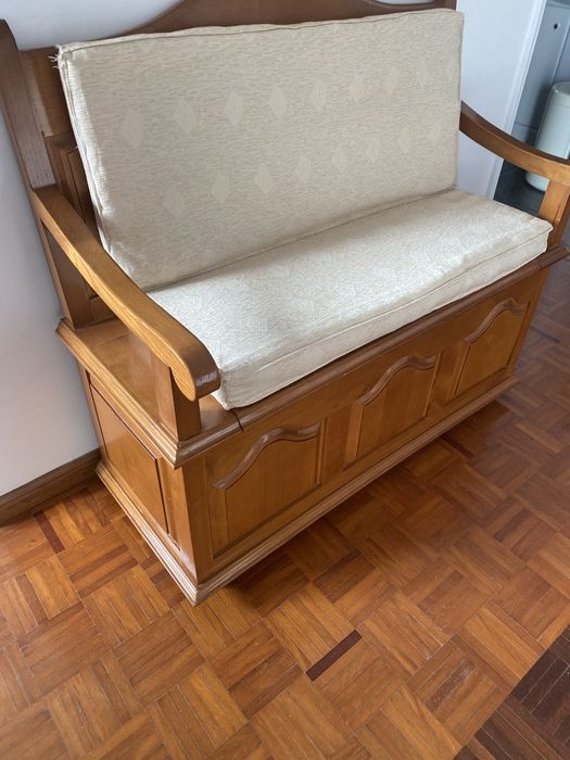 Banco/baú madeira maciça