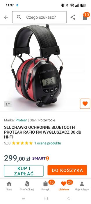 Słuchawki budowlane ochronne Protear Wifi,Radio, Bluetooth