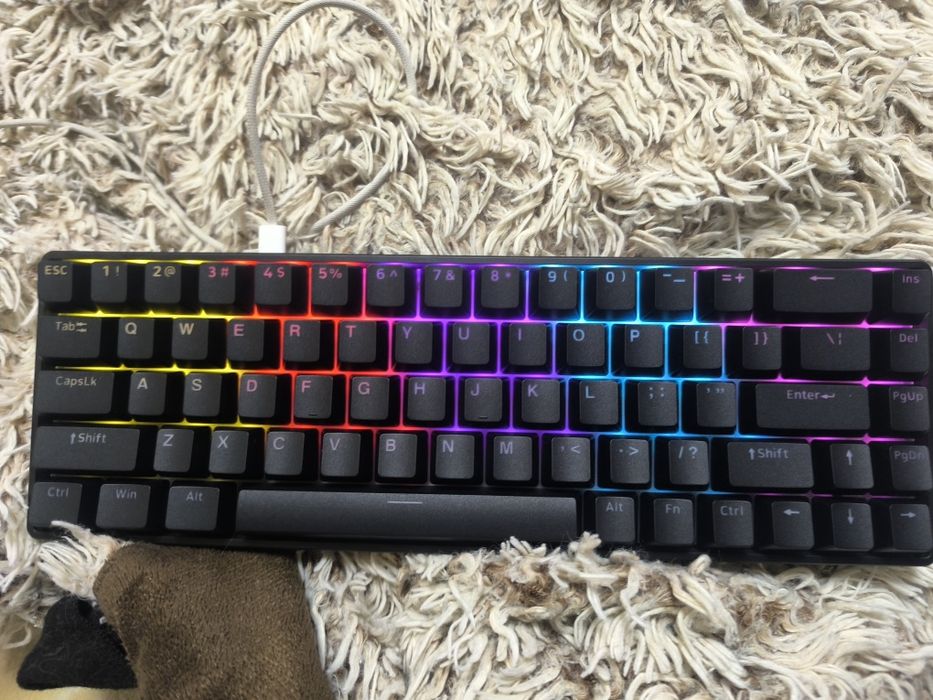 Клавиатура Mk68 одно подключение по проводу красные свечи