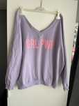 Bluza fioletowa liliowa napis oversize