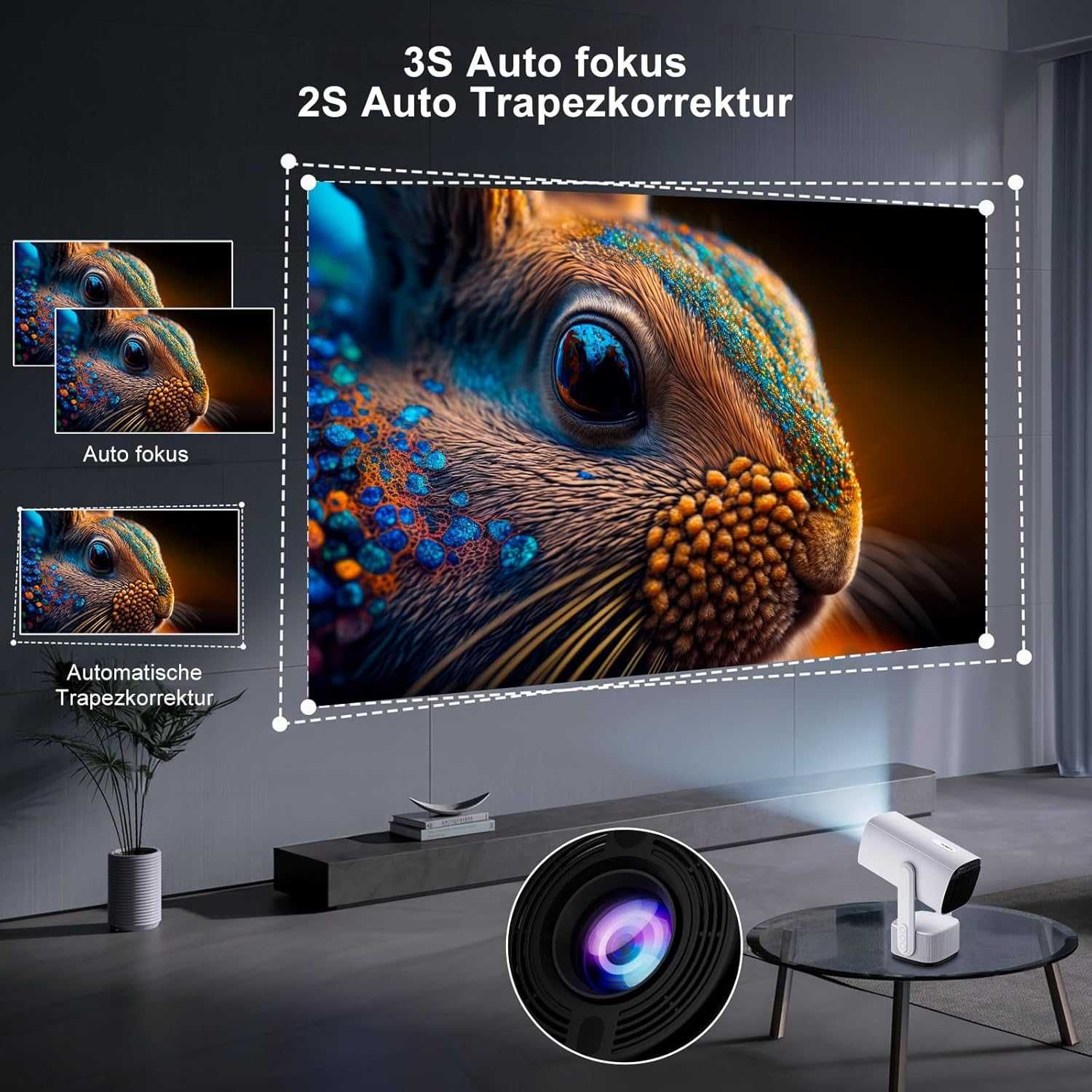 Eroshoo K2 przenośny projektor z Android TV 11.0
