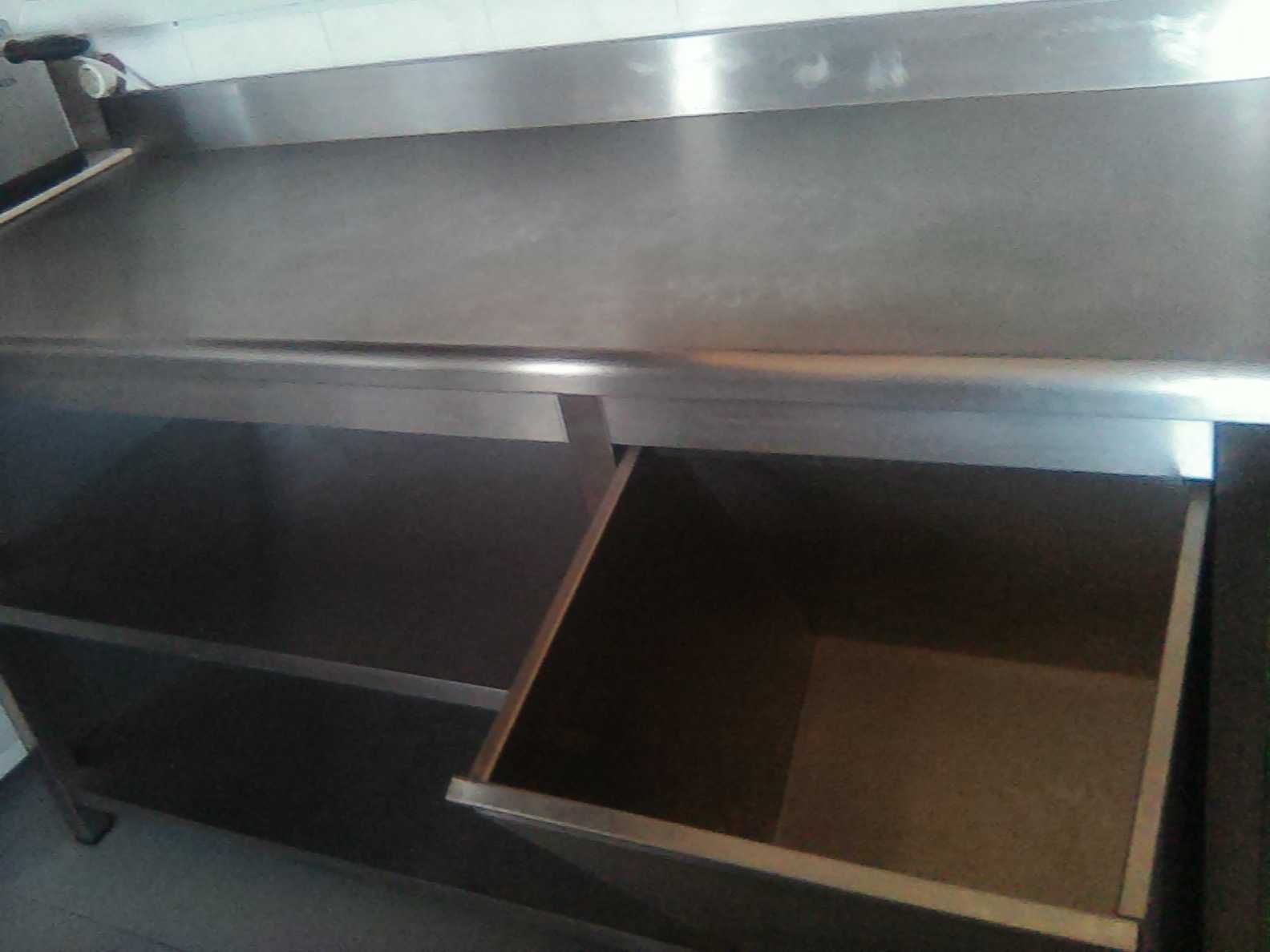 movel de inox com duas cubas para cozinha de restaurante