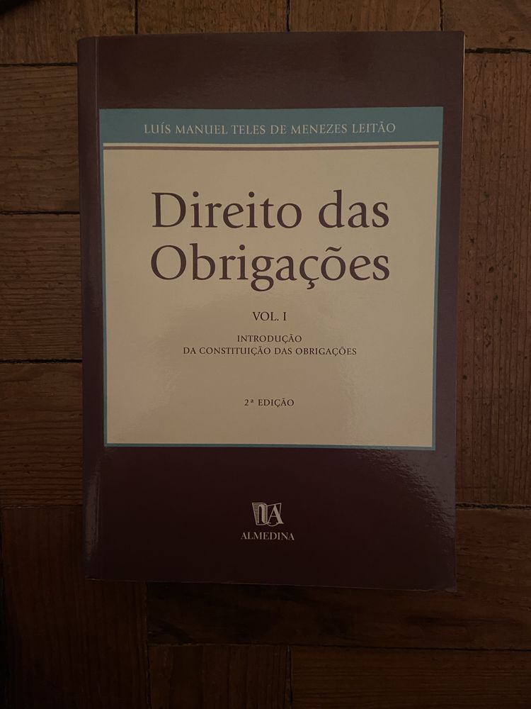 Direito das Obrigações Vol. I - Menezes Leitão