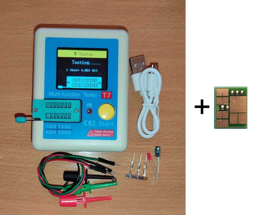 LCR T7 1,8-calowy wyświetlacz TFT LCD Multimetr Tester próbnik+adapter