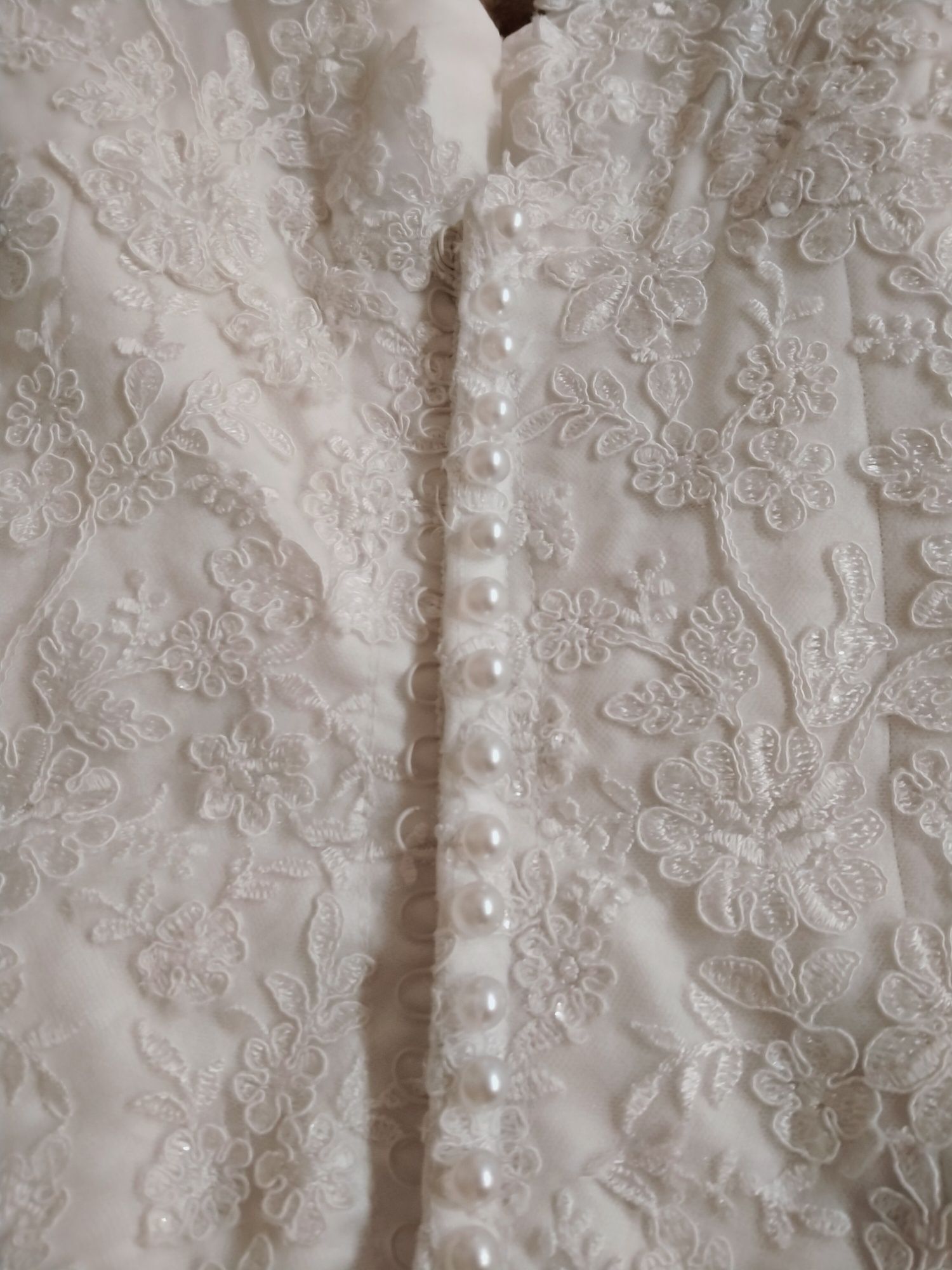 Biała suknia ślubna z koronką r. 42/44 plus size + dodatki