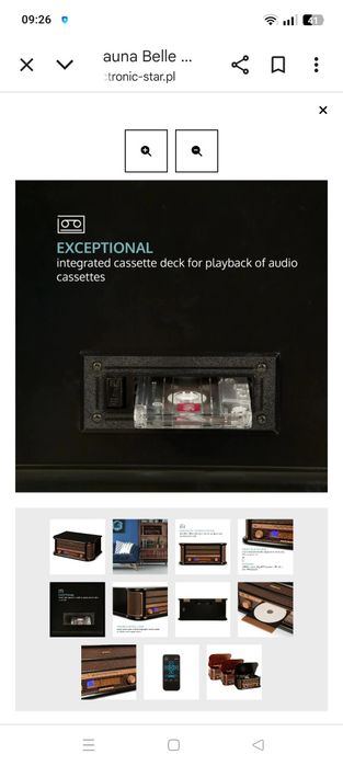 Mini wieża gramofon Auna Epoque 1908 Dab