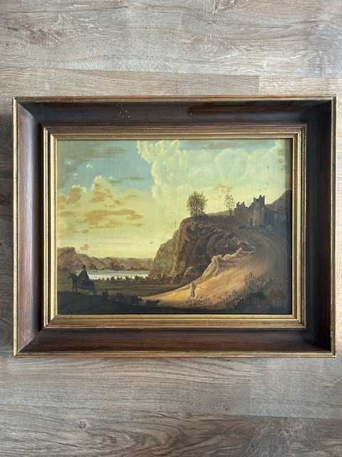 obraz olejny  1909rok  pejzaż z jeziorem