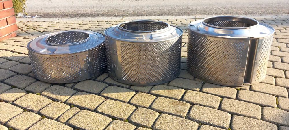 Hobbysta stary metalowy bęben z pralki grill stolik kosz na klosz lamp