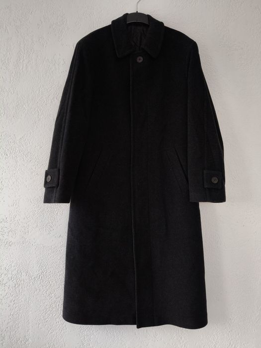 Długi klasyczny płaszcz męski, wełnino - kaszmirowy, r.48