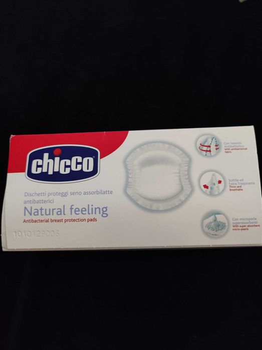 Conchas coletoras de leite da marca chicco, novas, em caixa
