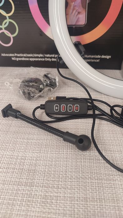 Кільцева лампа MJ 26 , 26 см RGB / Кольцевая лампа 26см разноцветная