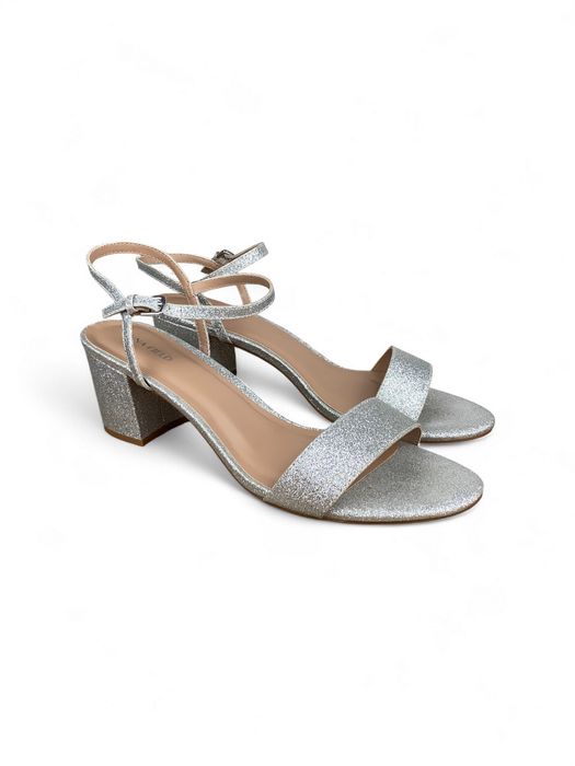 Buty damskie Anna Field r. 43 - srebrne sandały na obcasie