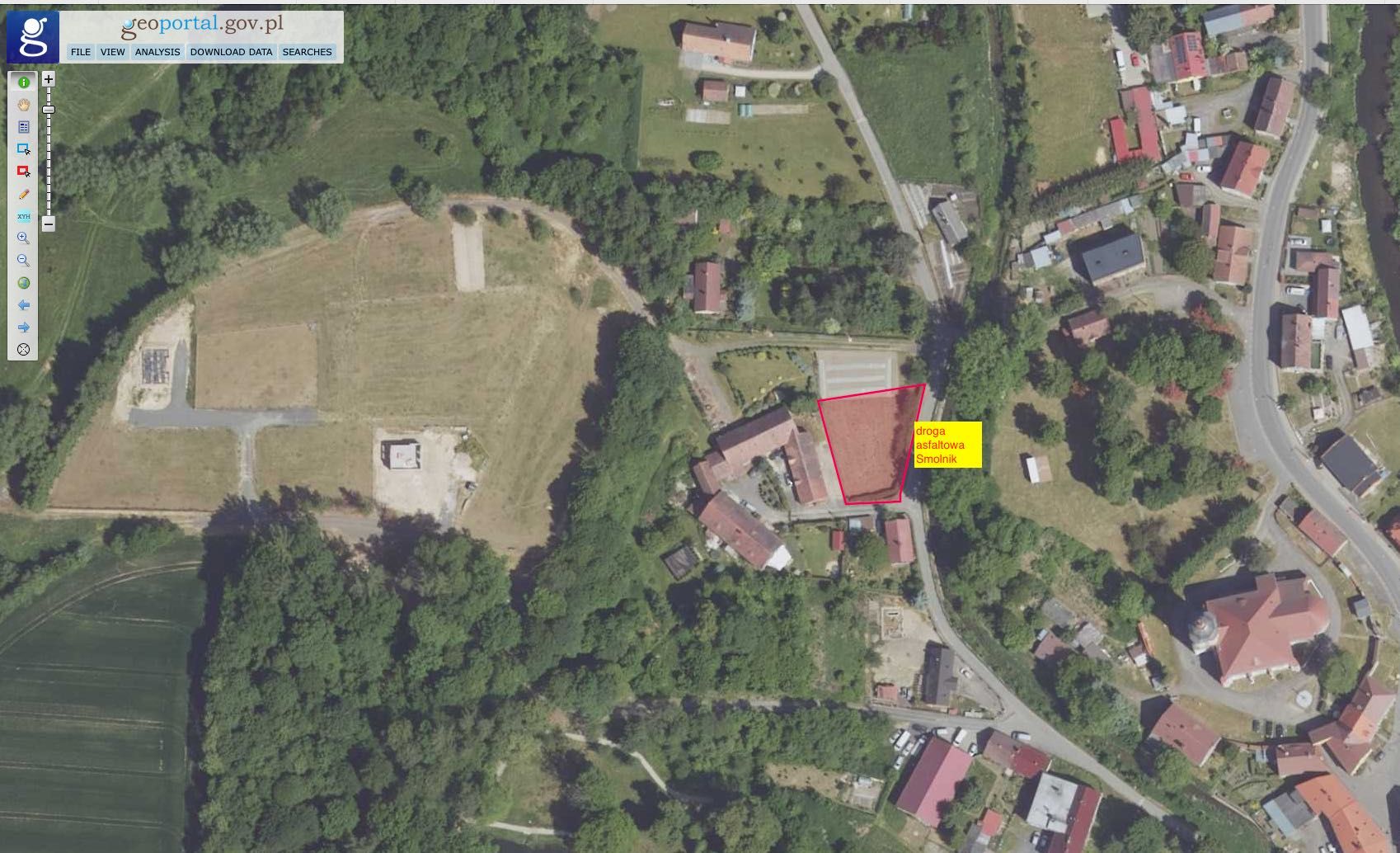 Działka budowlana 9a Leśna Smolnik przy drodze asfaltowej