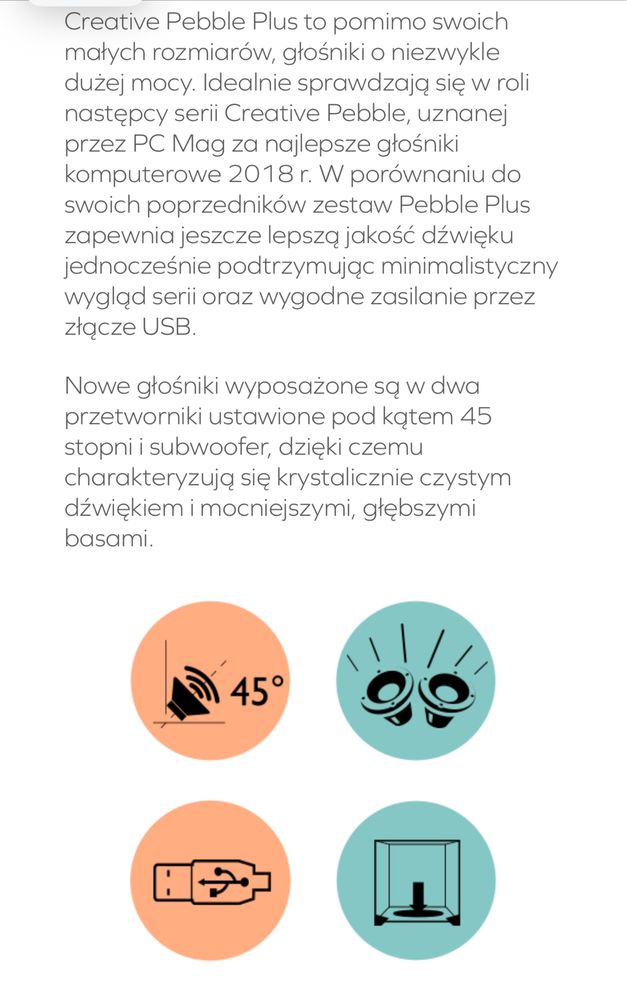 Creative Pebble Plus  Głośniki stacjonarne 2.1 USB z subwooferem