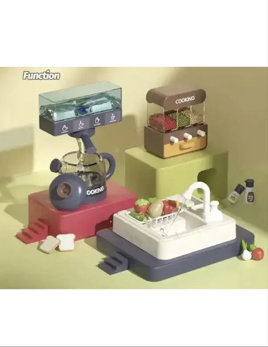 Дитяча кухня ігрова,інтерактивна з парою та водою,101 деталь