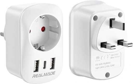 RealMade Adapter podróżny UK adapter na UE