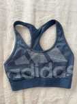 Stanik sportowy/ top Adidas dla dziewczynki niebieski