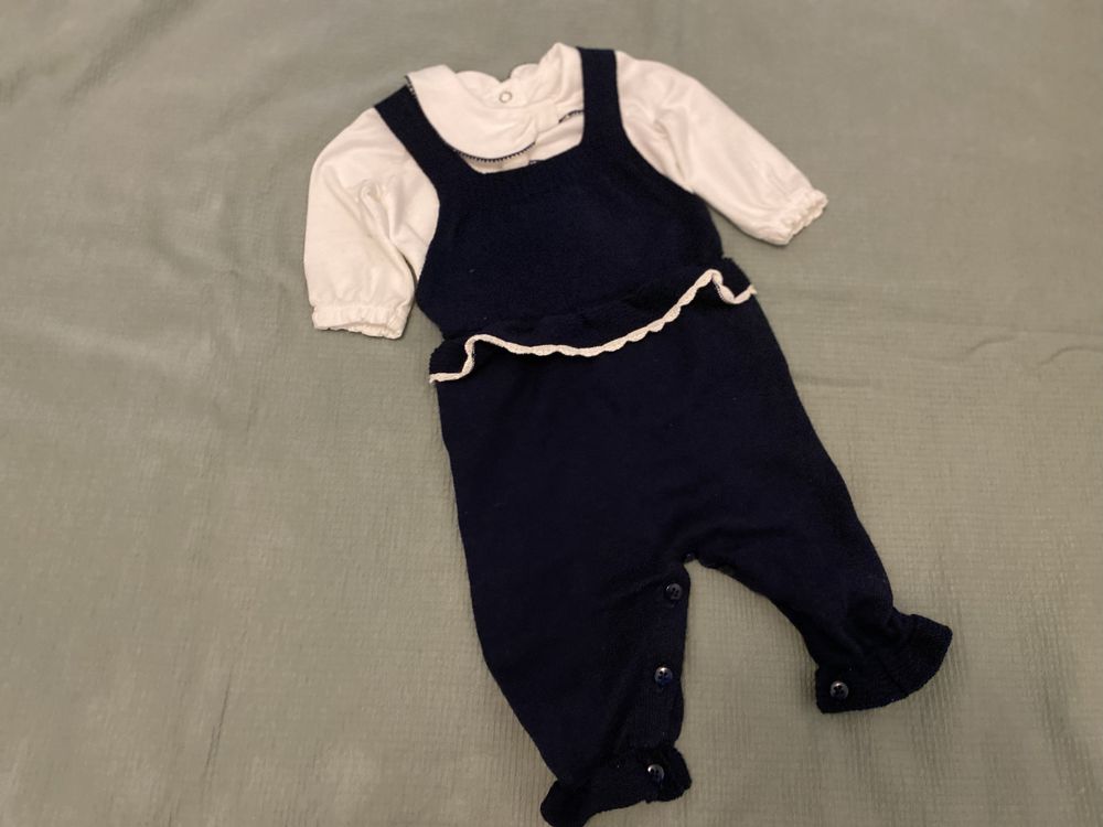Conjunto Jardineira e Camisola - 56cm