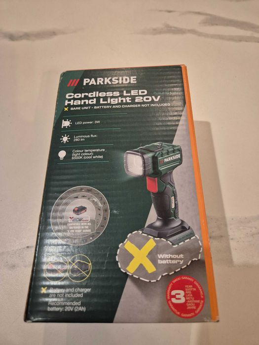 Parkside akumulatorowa lampa ręczna LED 20V PLHLA 20-Li A1