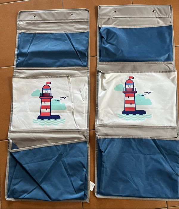 Organizer - kieszenie na ścianę- materiałowy - 2 sztuki