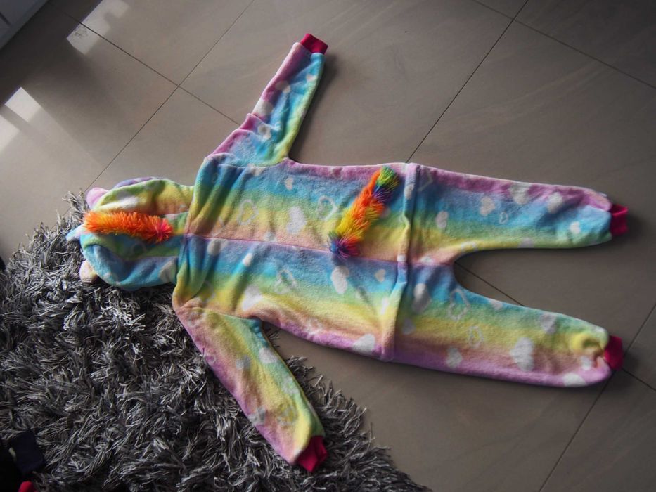 Pajac piżama przebranie 116/122 cm jednorożec