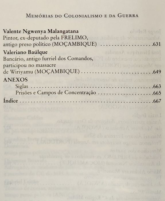 Memórias Colonialismo Guerra