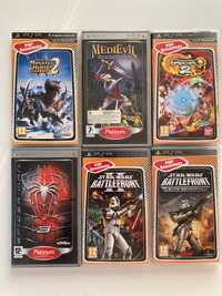 Gry psp x6 - Monster hunter, MediEvil, Star Wars ...