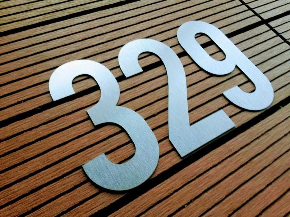 Numer numerek drzwi do mieszkania stal nierdzewna szczotkowana 10 cm