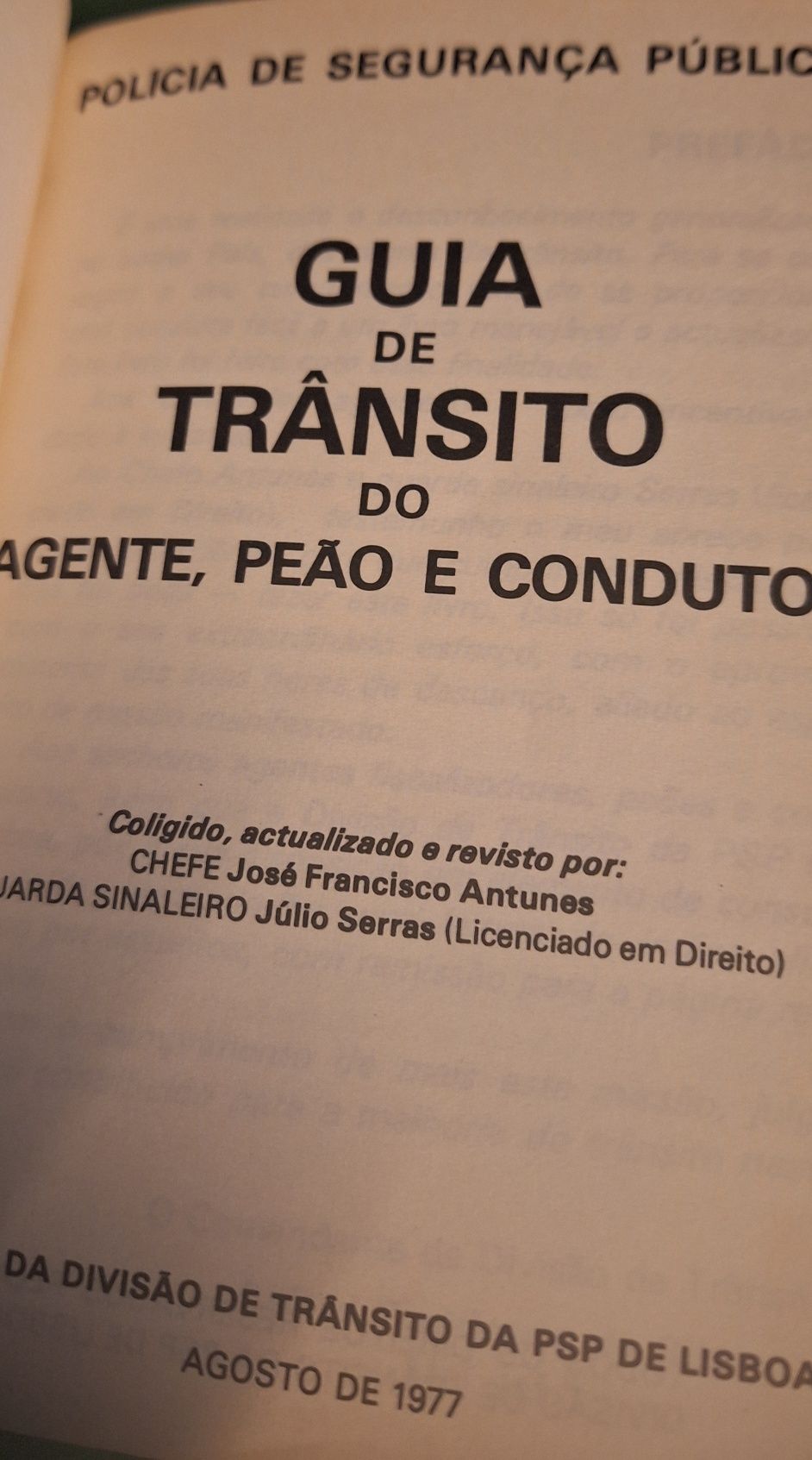 Guia de trânsito do agente peão e condutor  1977