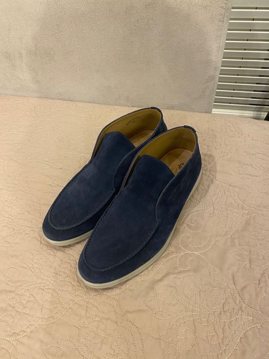 Дезерти, лофери замша темно сині Lora Piano оригинал