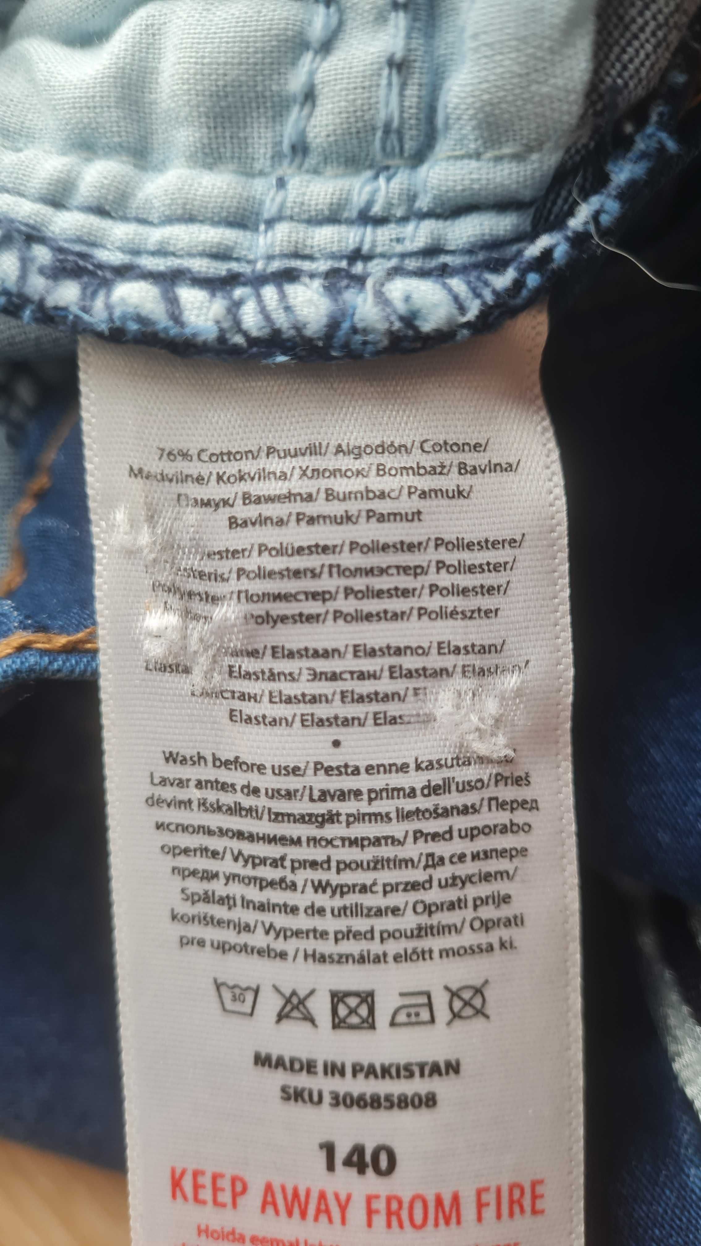 Spodnie jeansowe dziewczęce 140