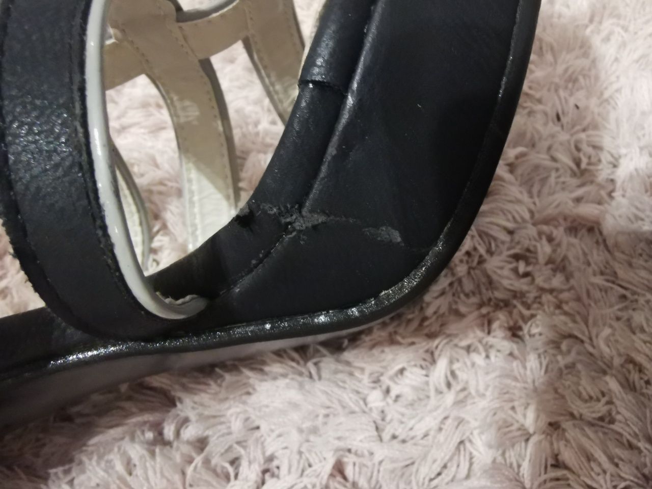 Buty sandały na słupku czarne