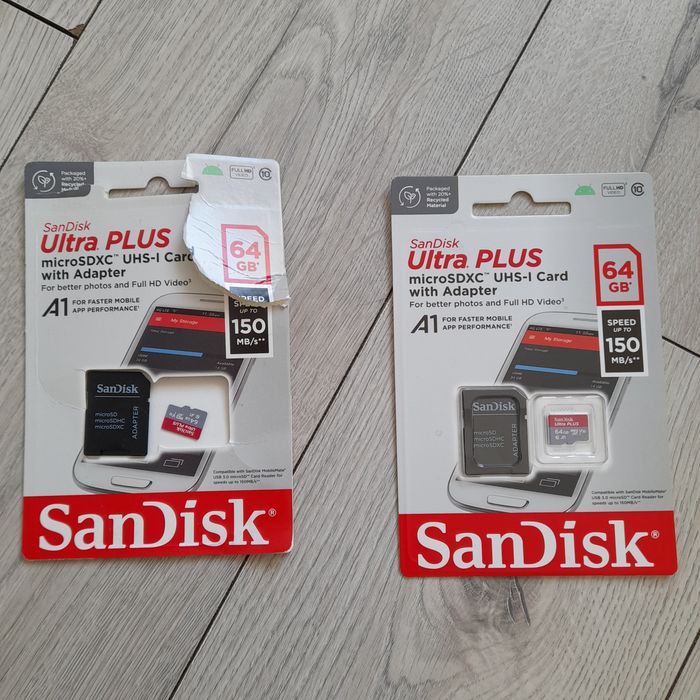 Karty pamięci z adapterem 2 sztuki nowe Sandisk
