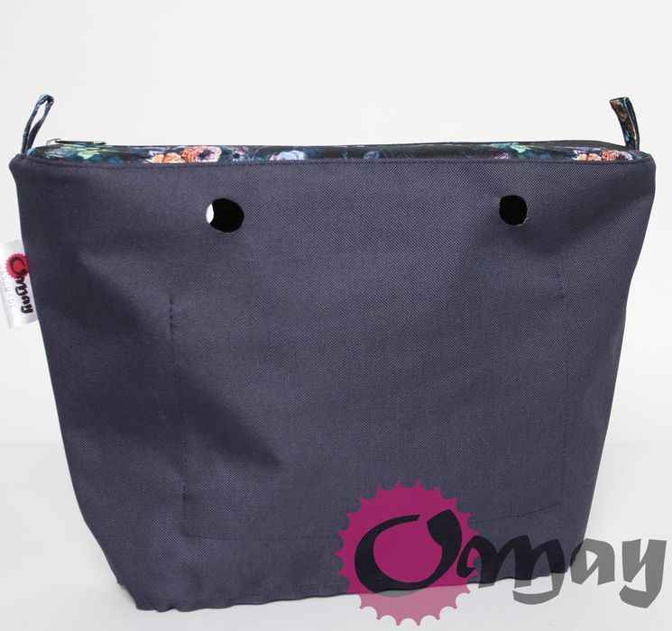 Granatowy organizer OBAG MINI ogród kwiaty 2 kieszenie wkład OMAY