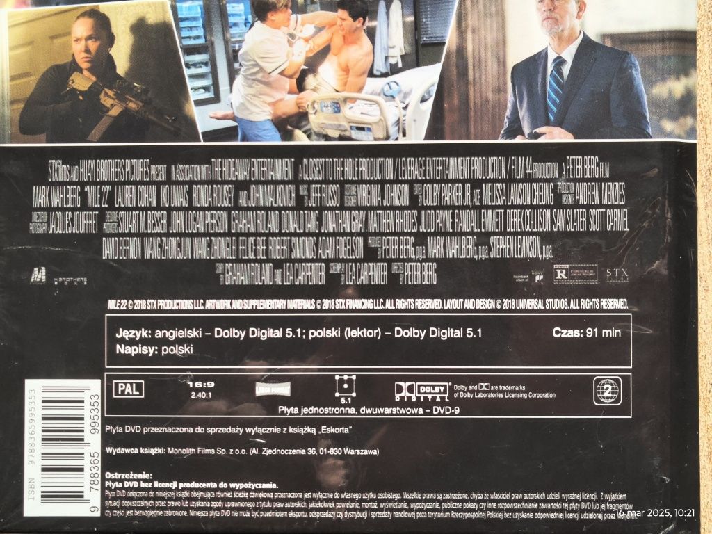 Eskorta -  film DVD thriller Mark Wahlberg, John Malkovich folia!