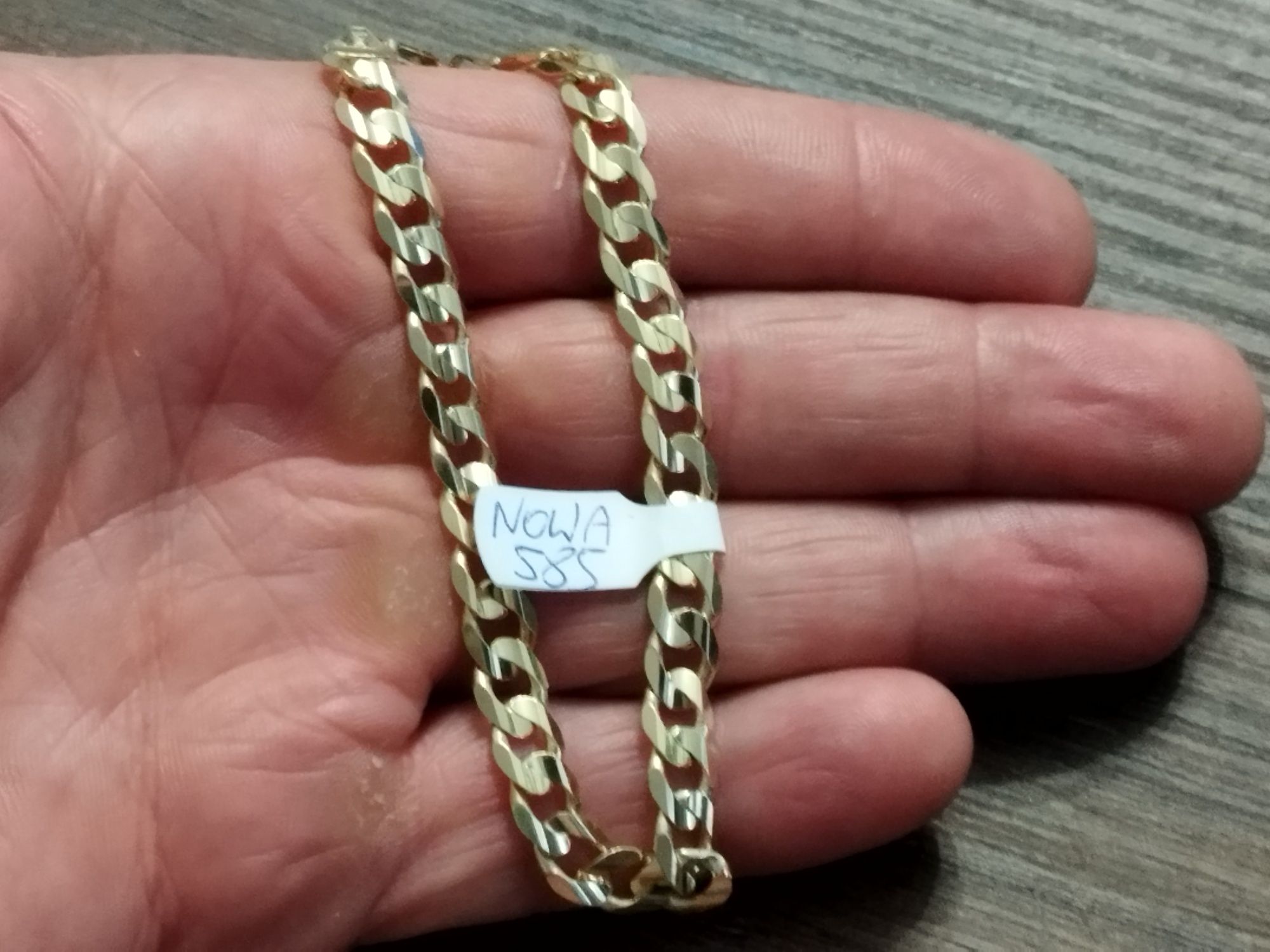 Nowa piękna złota bransoletka 585 14k 15.12gr 21.5cm unikat!!