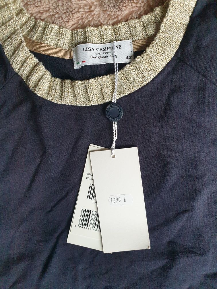 Lisa Campione Italy 40, oryginalny nowy sweterek z metką
