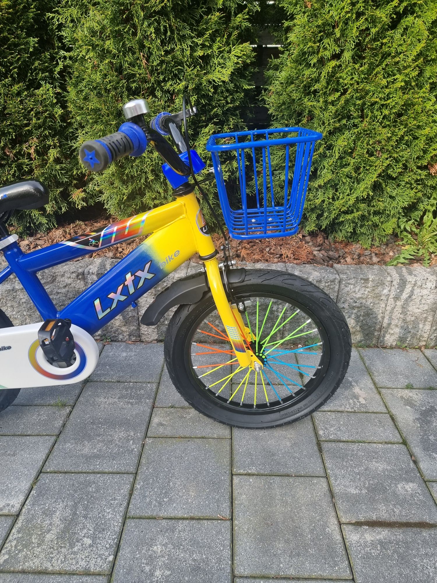 Rower dziecięcy 16 cali Rowerek niebiesko żółty Lxtx nowy
