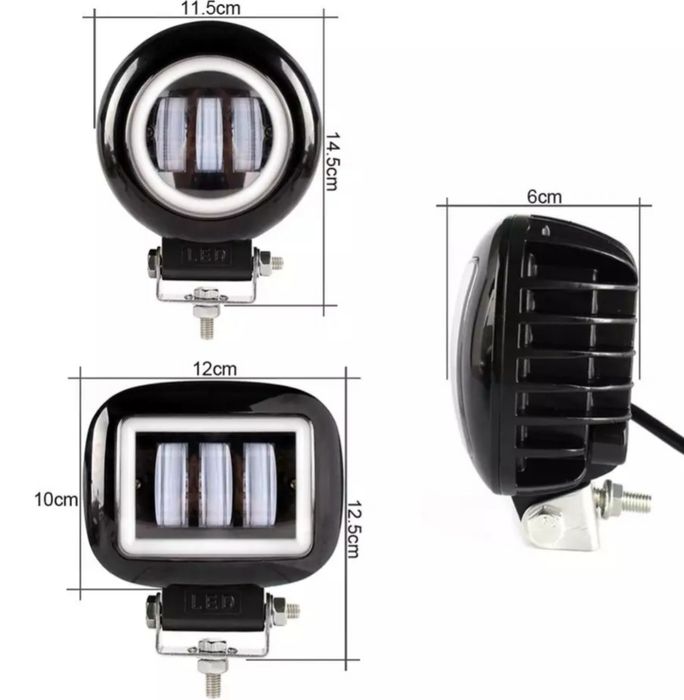 Дополнительная светодиодная фара 45w с ангельскими глазками LED фара