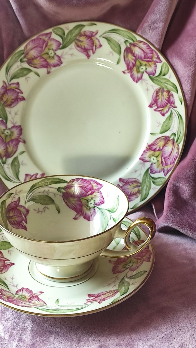 Trio Heinrich &Co. Przepiękna markowa stara porcelana